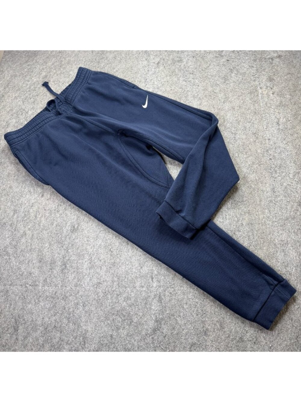 Nike Joggers Men L Blue Fleece Tapered Cuffed Sweatpants 27" 826431 b177